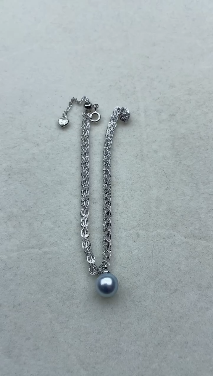 【闪购商品】海水珍珠手链银S925镶嵌80