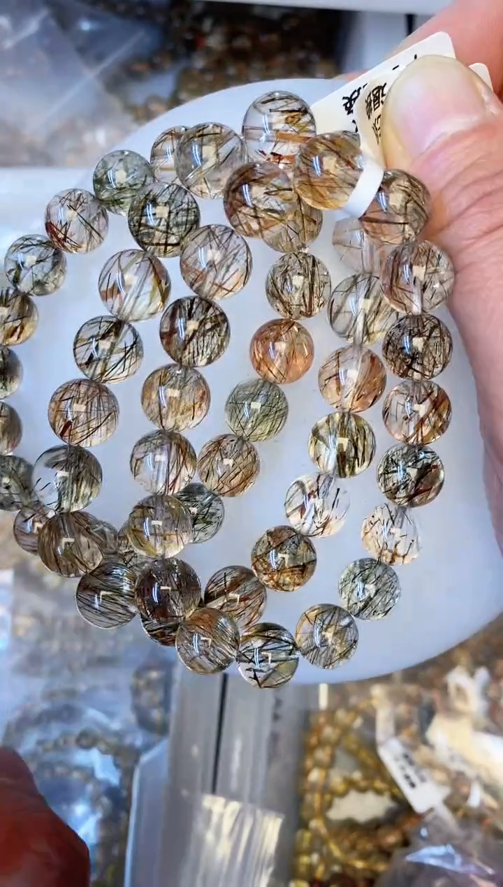 【闪购商品】水晶手链未镶嵌77 黑金超七11mm+ 多样性发其一