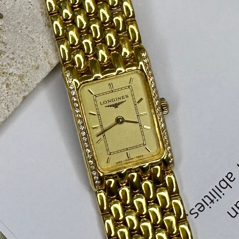 95新 Longines/浪琴 石英表后镶钻盘16腕17/256109600/yy