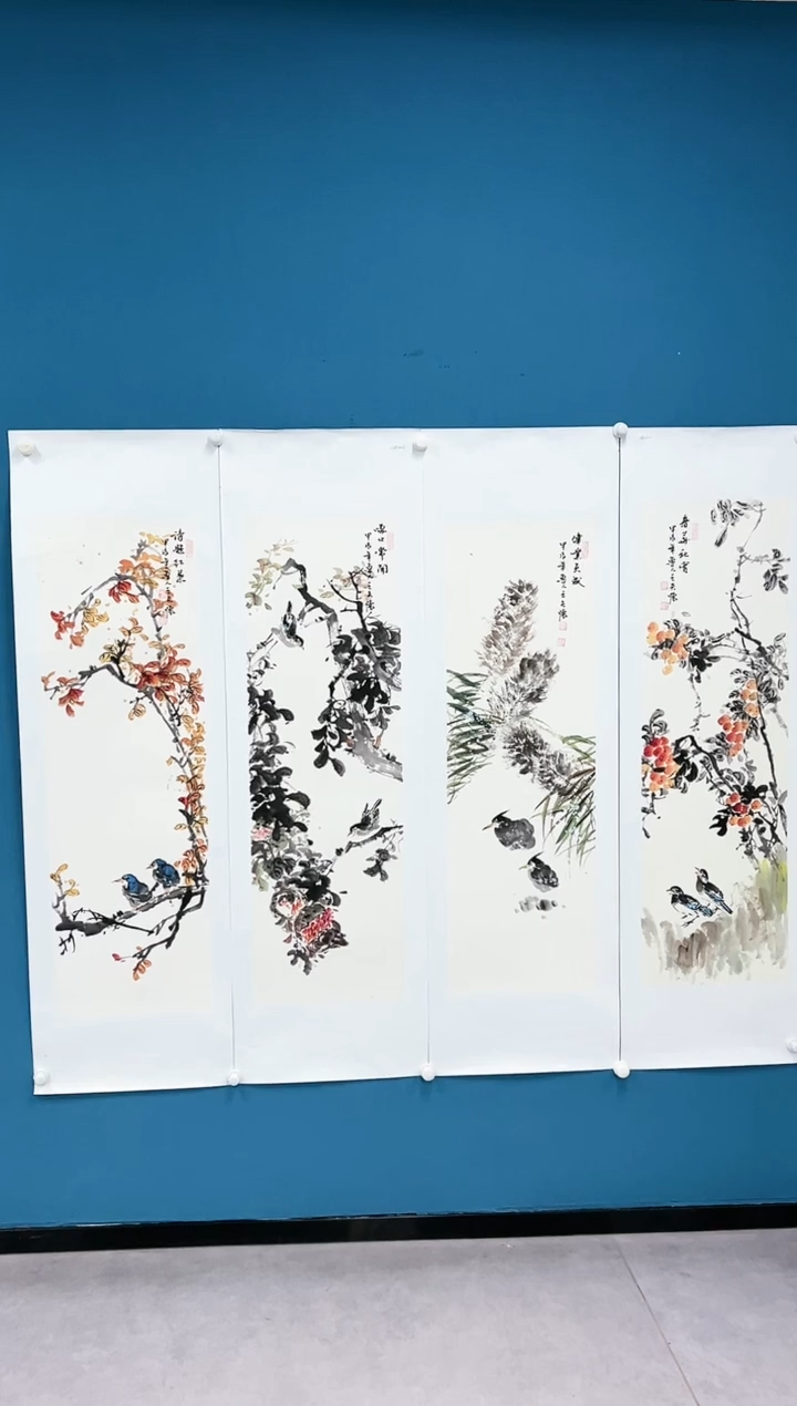 【闪购商品】国画2.3-国检-王夫怀-四条屏84