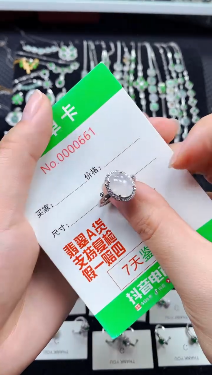 【闪购商品】翡翠戒指银S925镶嵌0661