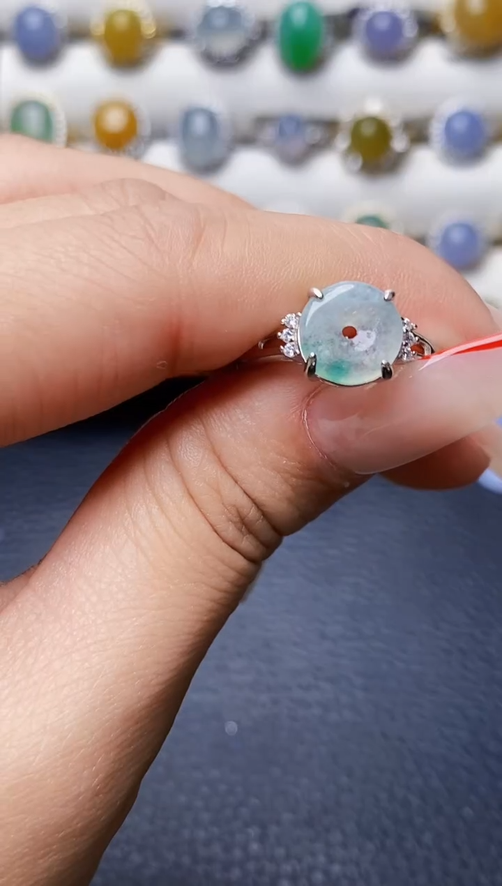 银S925镶嵌戒指翡翠4412