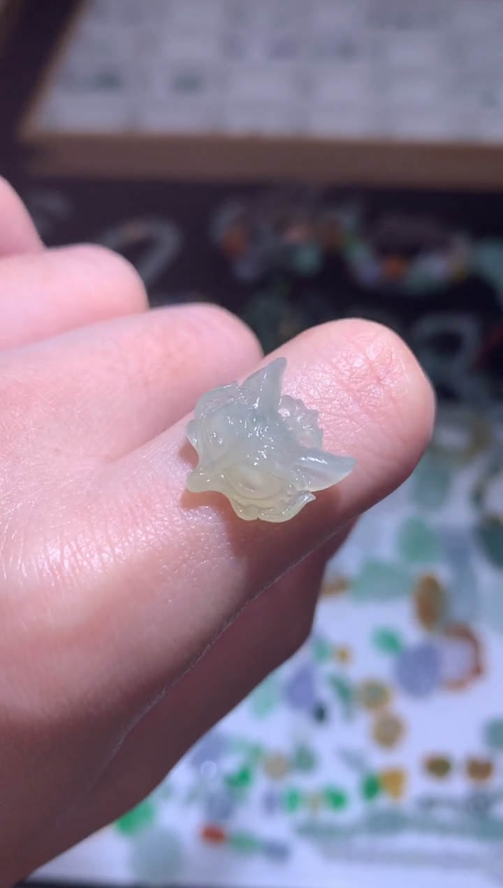 未镶嵌定制翡翠狐狸面具