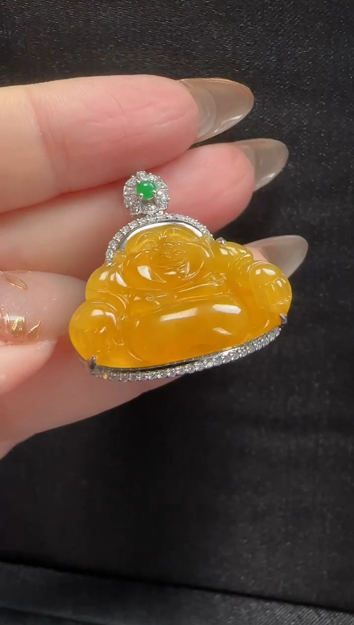 【闪购商品】翡翠颈饰18K金镶嵌109玉佛一个