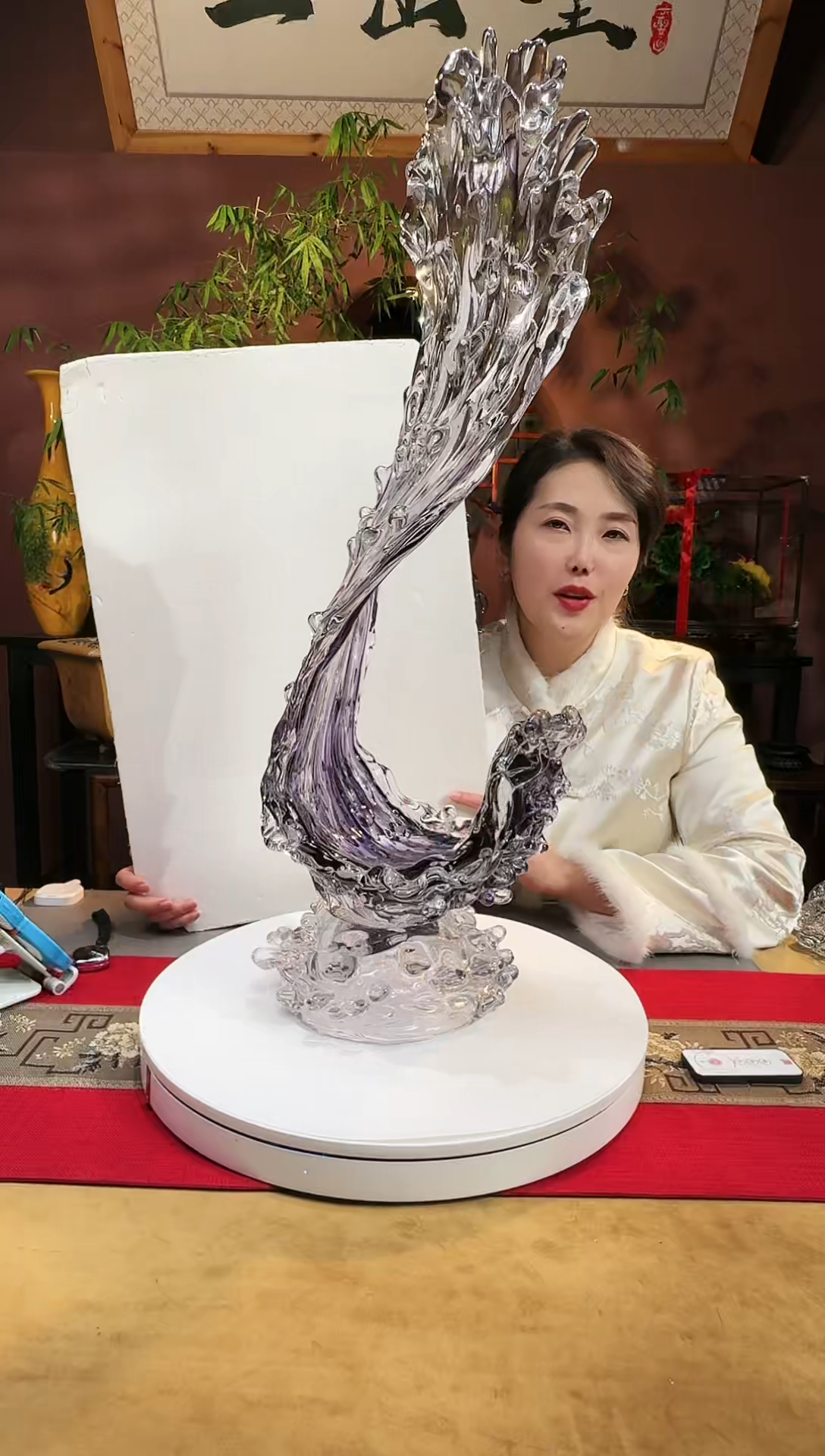 【闪购商品】琉璃手工艺品紫色风生水起