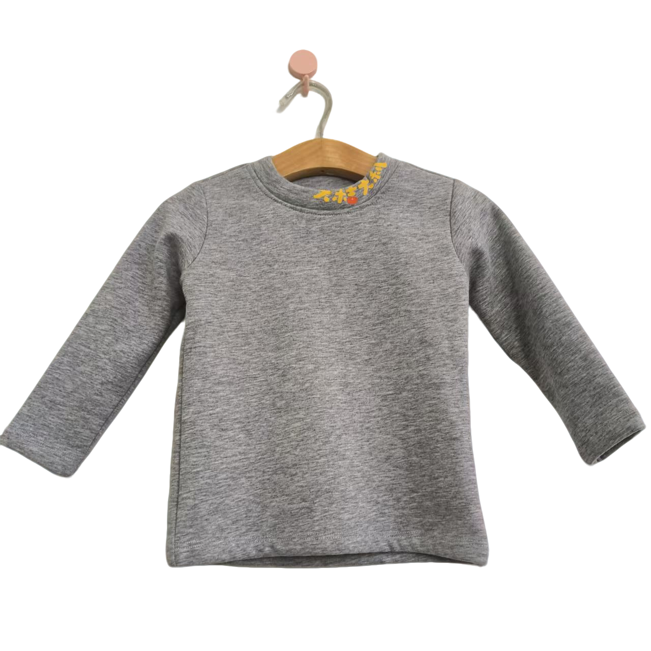  针织单层加绒中性打底针织长袖T恤8141109