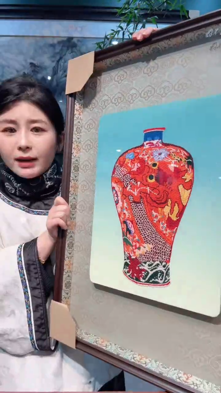 横款非遗苏绣手工刺绣装饰画