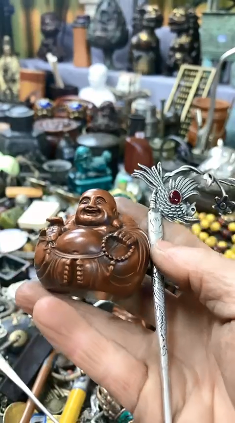 【闪购商品】杂项一物一拍嵌红攒木弥勒