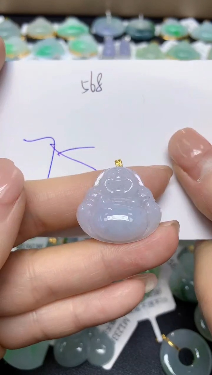 【闪购商品】翡翠挂件18K金镶嵌 天然翡翠A货