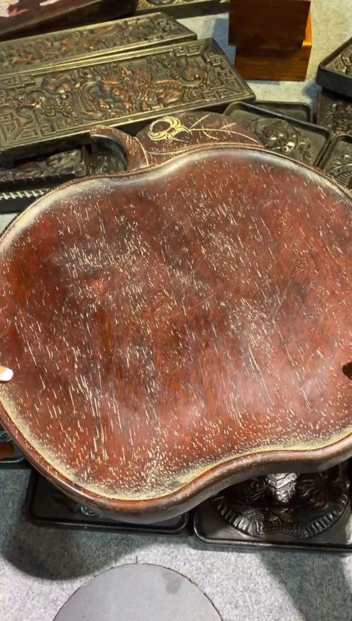 木紫檀拆件雕刻板以直播间实物为准微瑕老物件