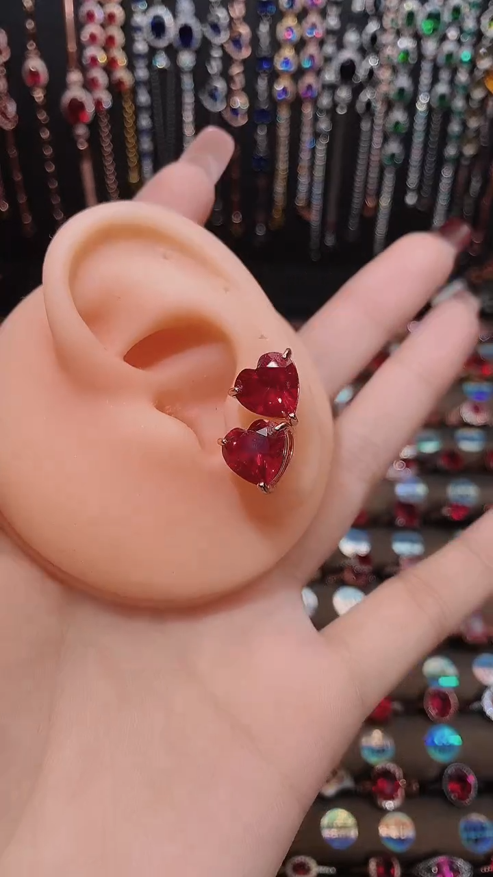 【闪购商品】红宝石戒指银S925镶嵌10玫瑰金