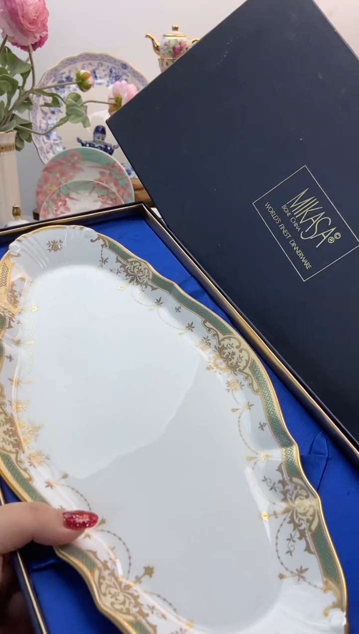 瓷片全新mikasa长盘谨慎参拍，防伪帖撕毁无售后