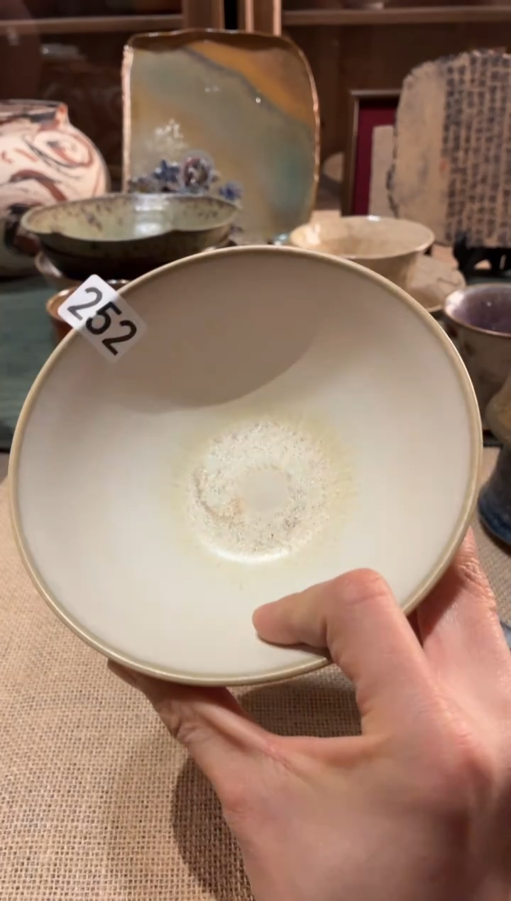 瓷片小*条252白凌霄饭碗3个