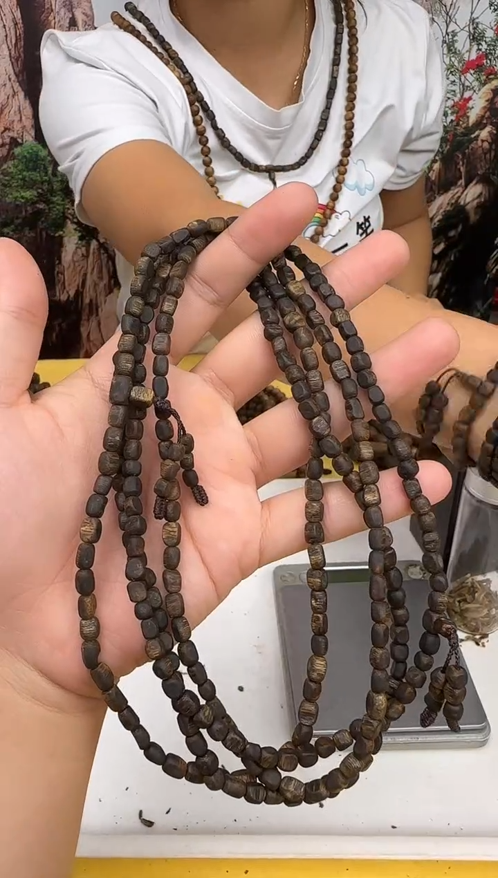 沉香手串张勺子沉水母留疤珠多圈卡5/6多样性发一条