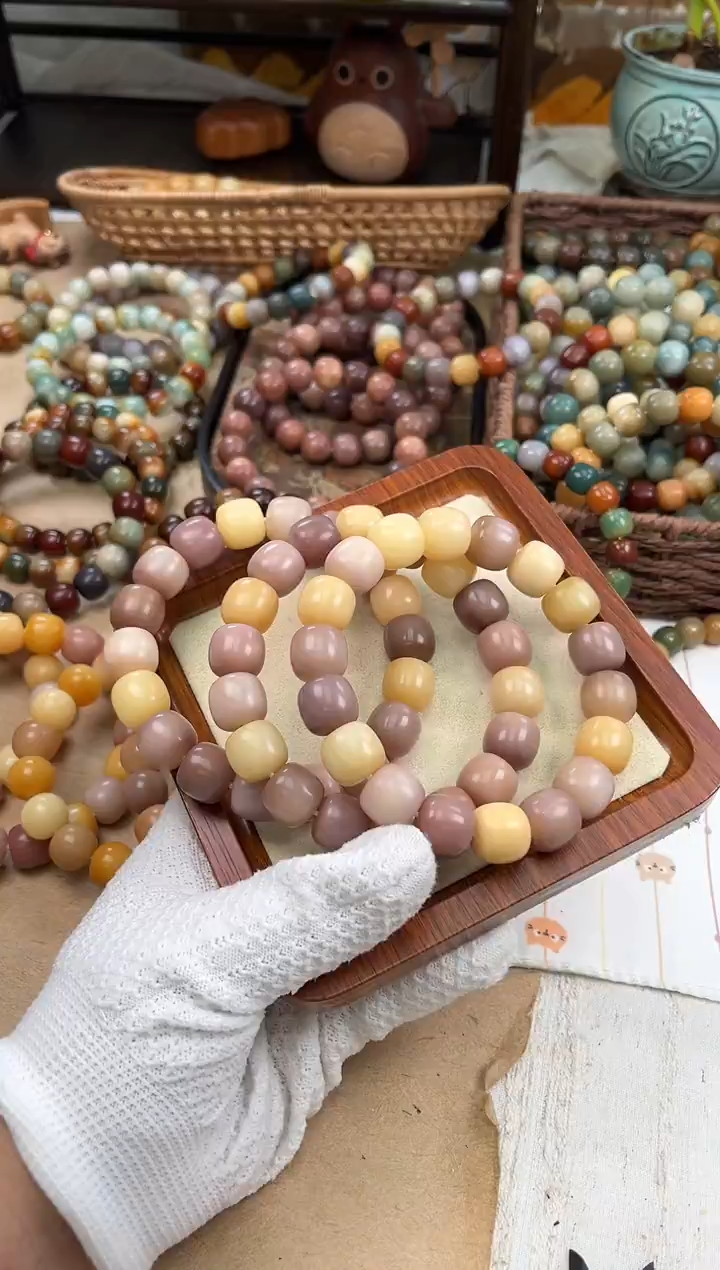 手串菩提根/象牙果a791 干磨玫瑰微瑕15