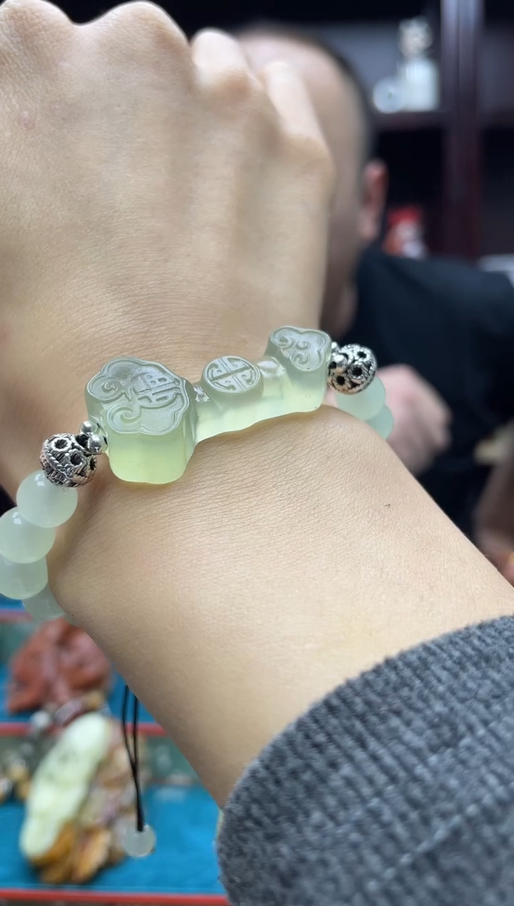 未镶嵌岫玉手链多样性发*货拍一发一