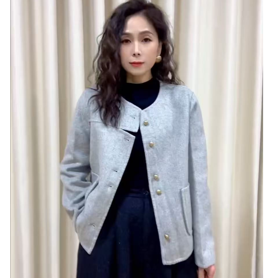女小香风秋冬款双面羊毛外套高级韩版高级简约59282A