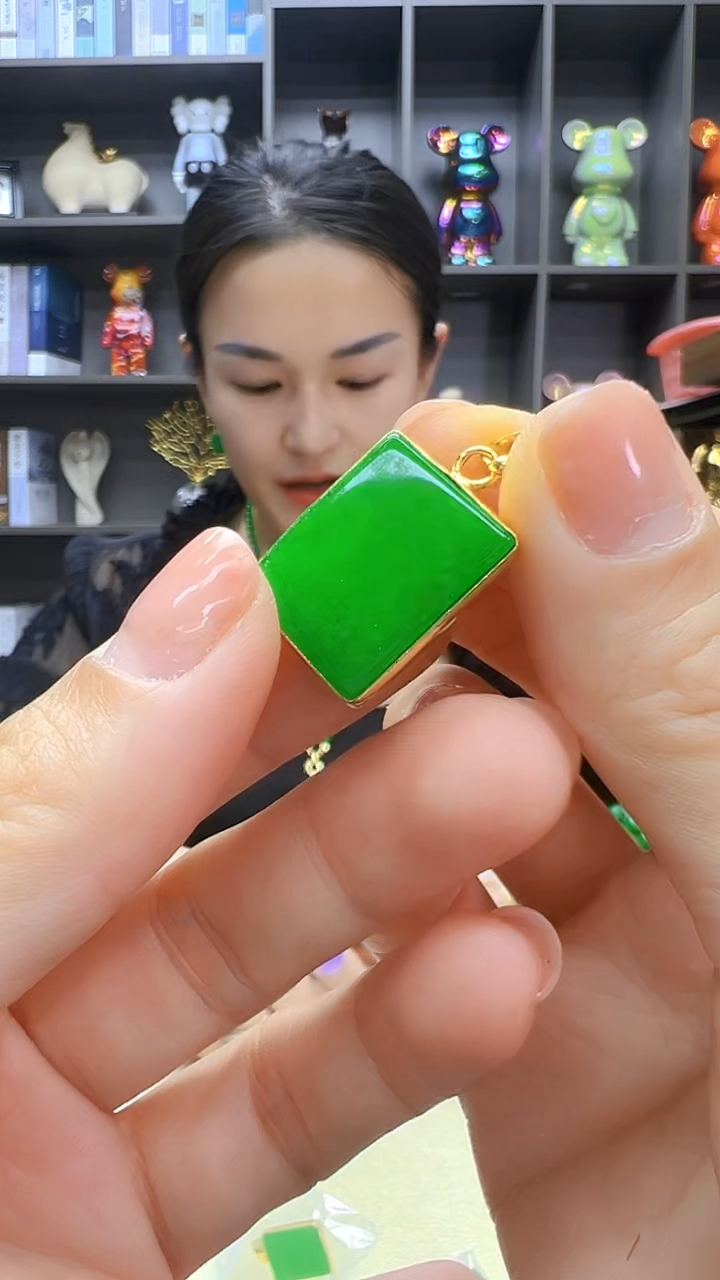 翡翠14K金镶嵌颈饰丹丹diy劲饰