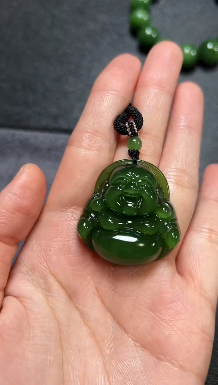 【闪购商品】和田玉（碧玉）颈饰未镶嵌碧玉35×35×12左右