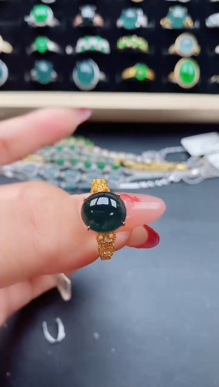 【闪购商品】翡翠戒指银S925镶嵌508850