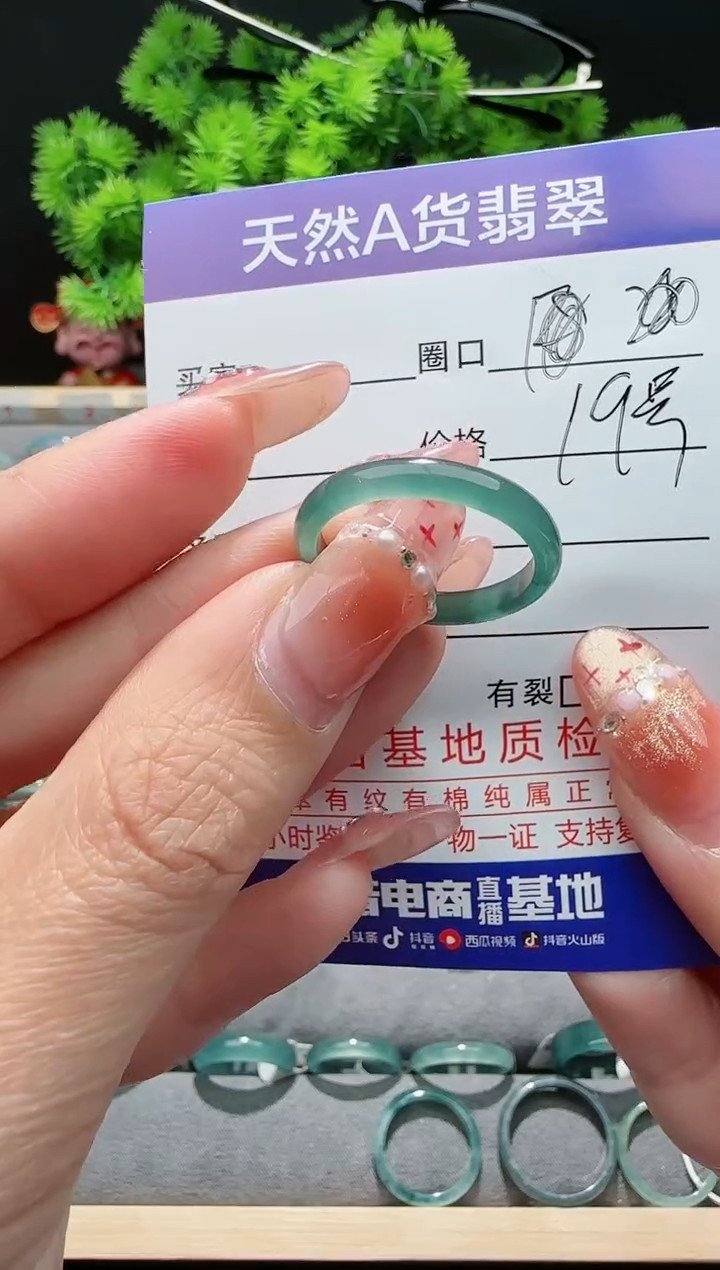 【闪购商品】翡翠戒指未镶嵌19圈口对应的去拍