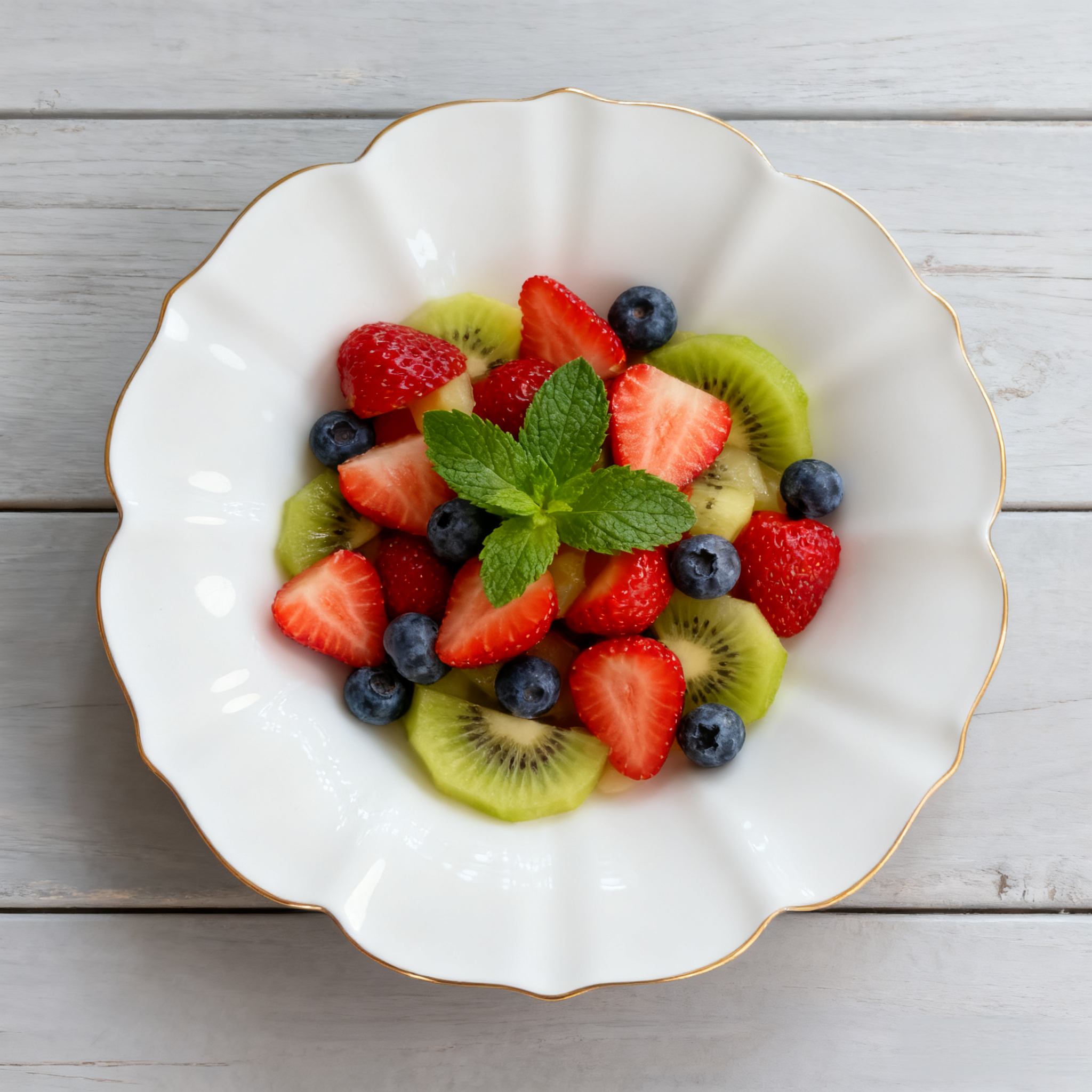 描金7/8英寸花瓣玉兰盘家用清新个性创意手工骨瓷盘子