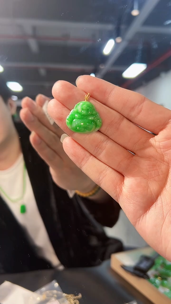 【闪购商品】翡翠颈饰18K金镶嵌缅料A货/支持复检/一件