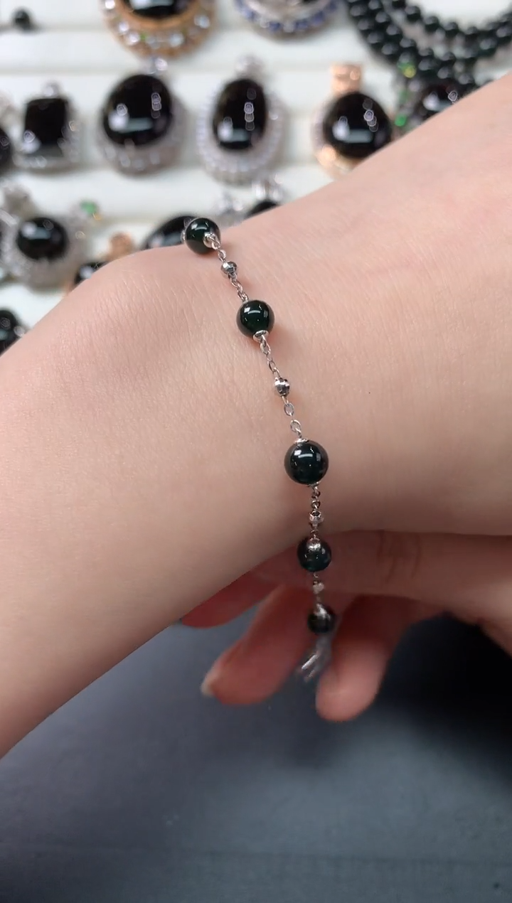 【闪购商品】翡翠手链18K金镶嵌D197|2280