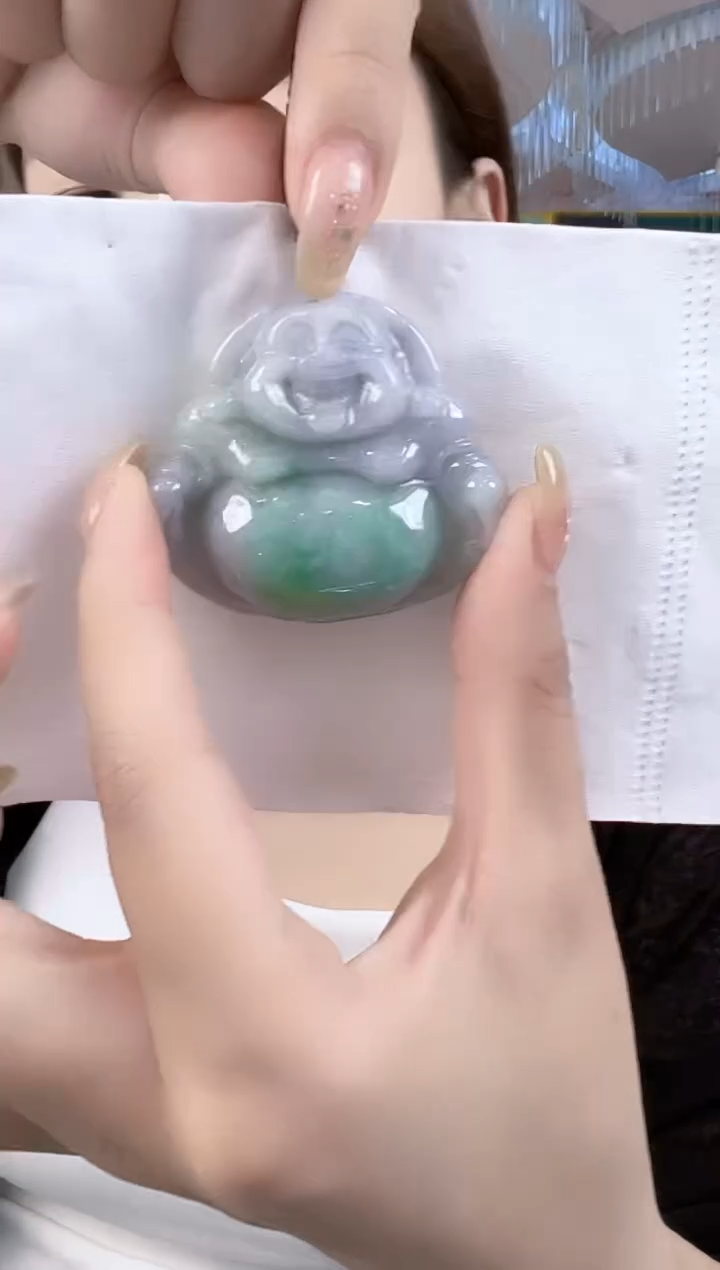翡翠未镶嵌吊坠(不含链)孤品翡翠A货正装佛吊坠