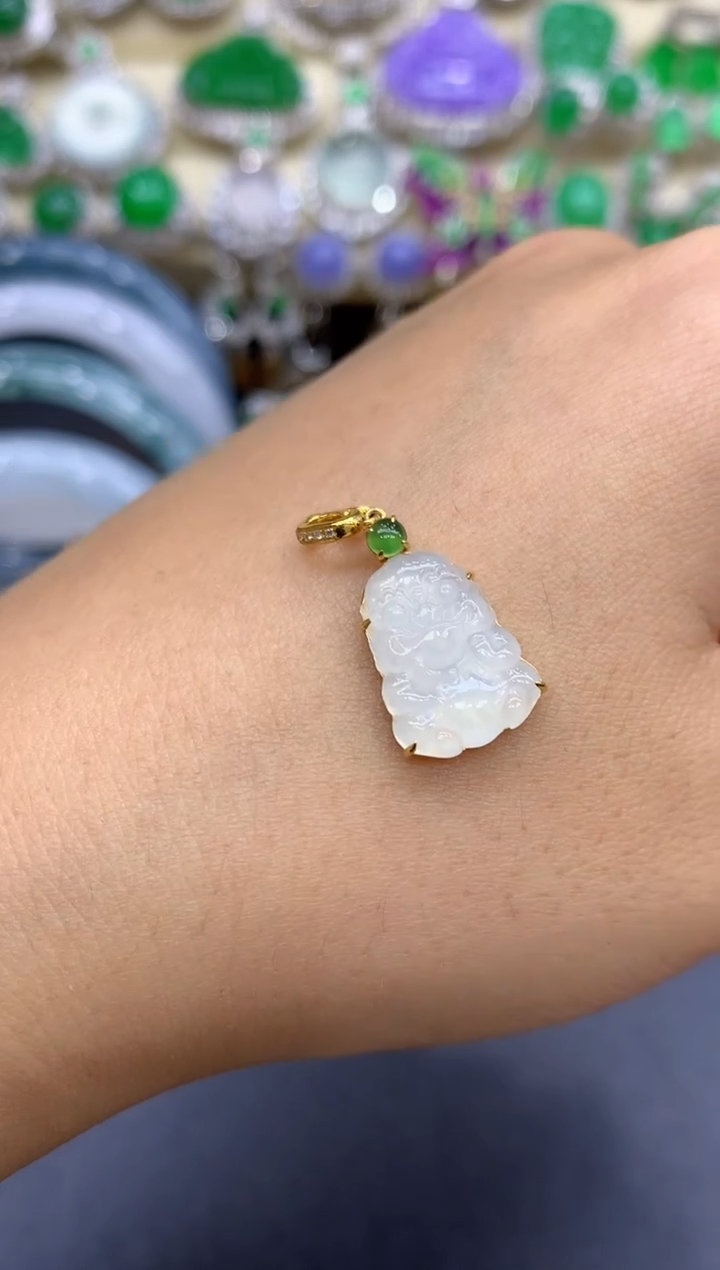 颈饰18K金镶嵌翡翠331-中国好珍宝