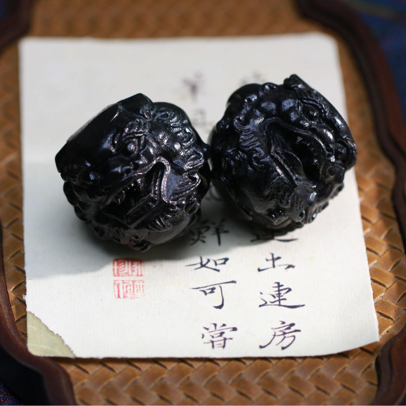 曹总文玩】芽庄沉香手球一对（多样性发其一)SSC001