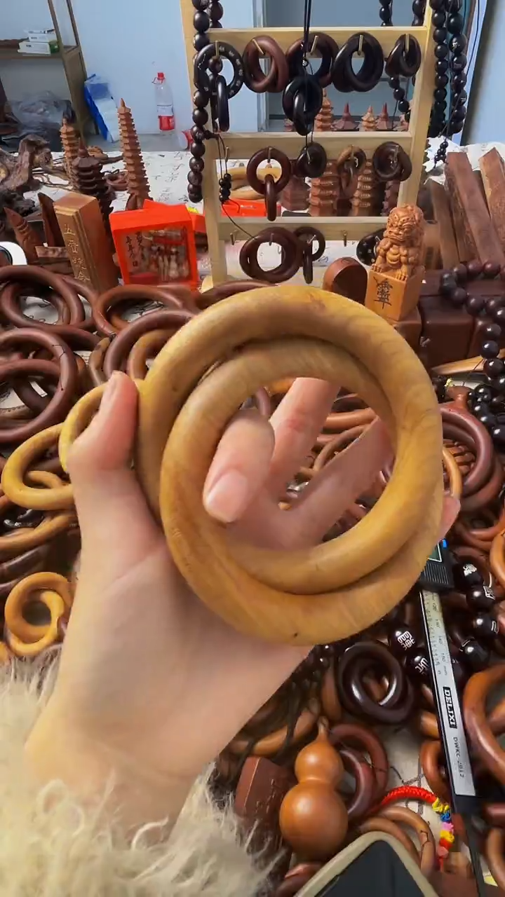 枣木乾坤圈桃木  微瑕70