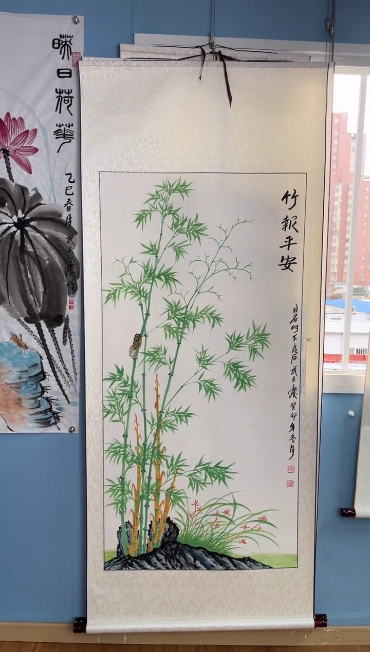 【闪购商品】国画武天庆竹报平安8平尺