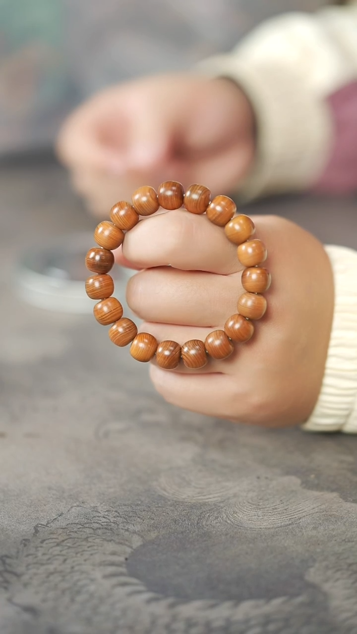 柏木（崖柏）手串/手链陈化干油横纹12mm甜香单圈手串