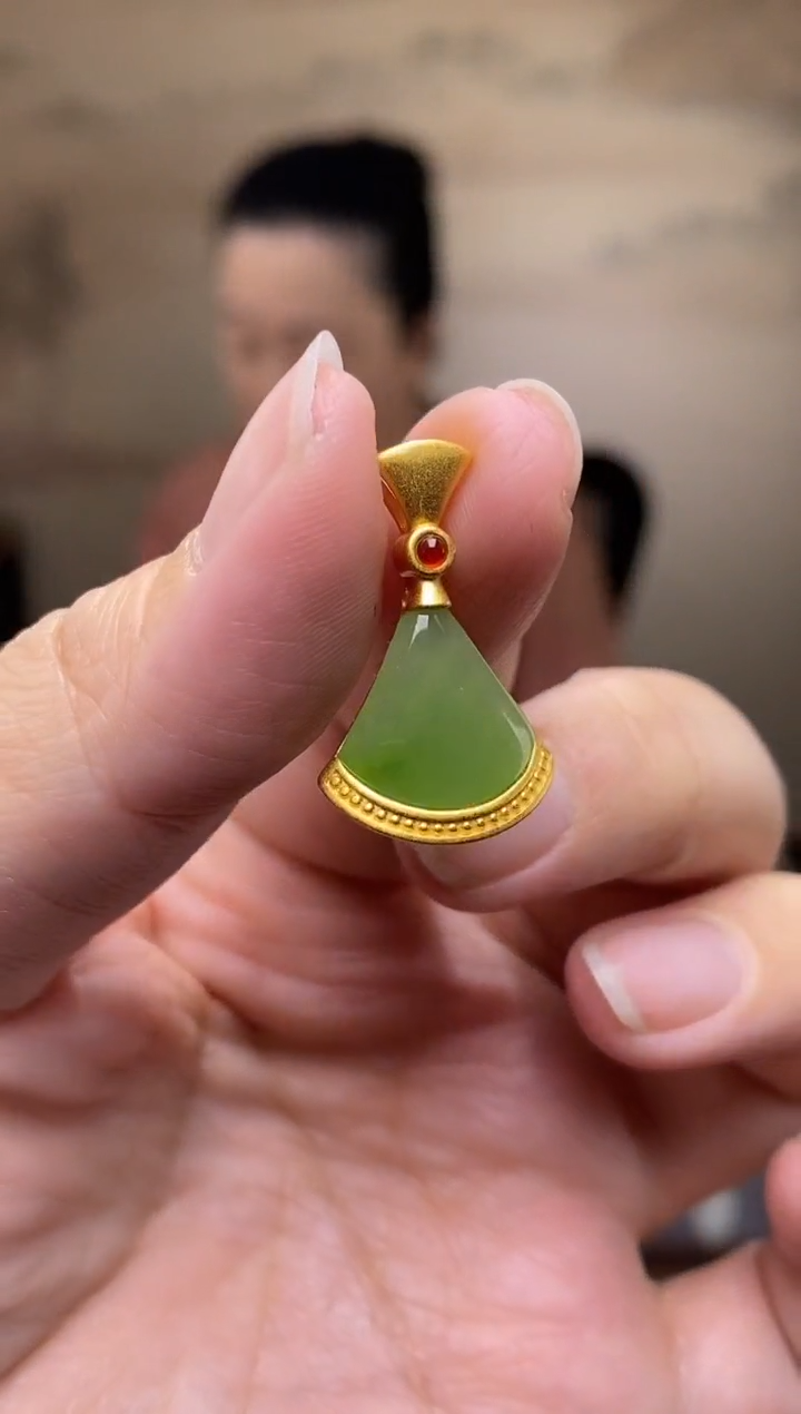 吊坠(不含链)银S925镶嵌和田玉DZ6873