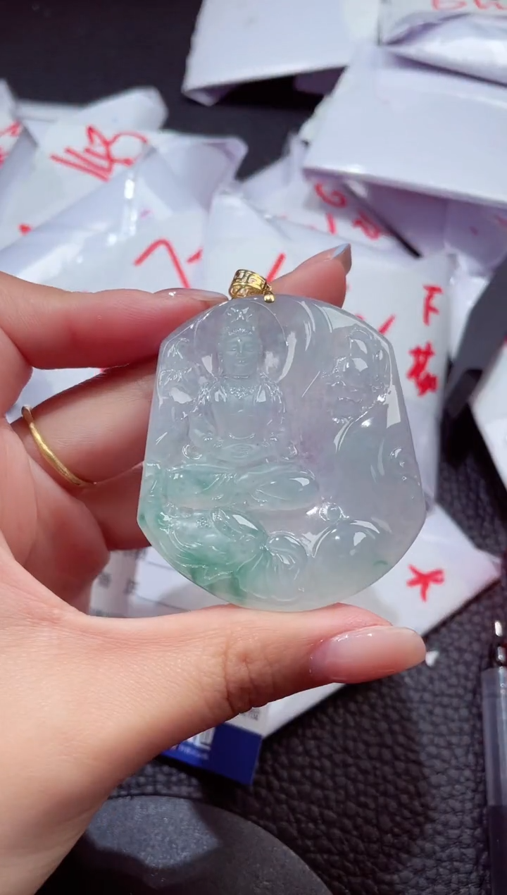 颈饰18K金镶嵌翡翠604