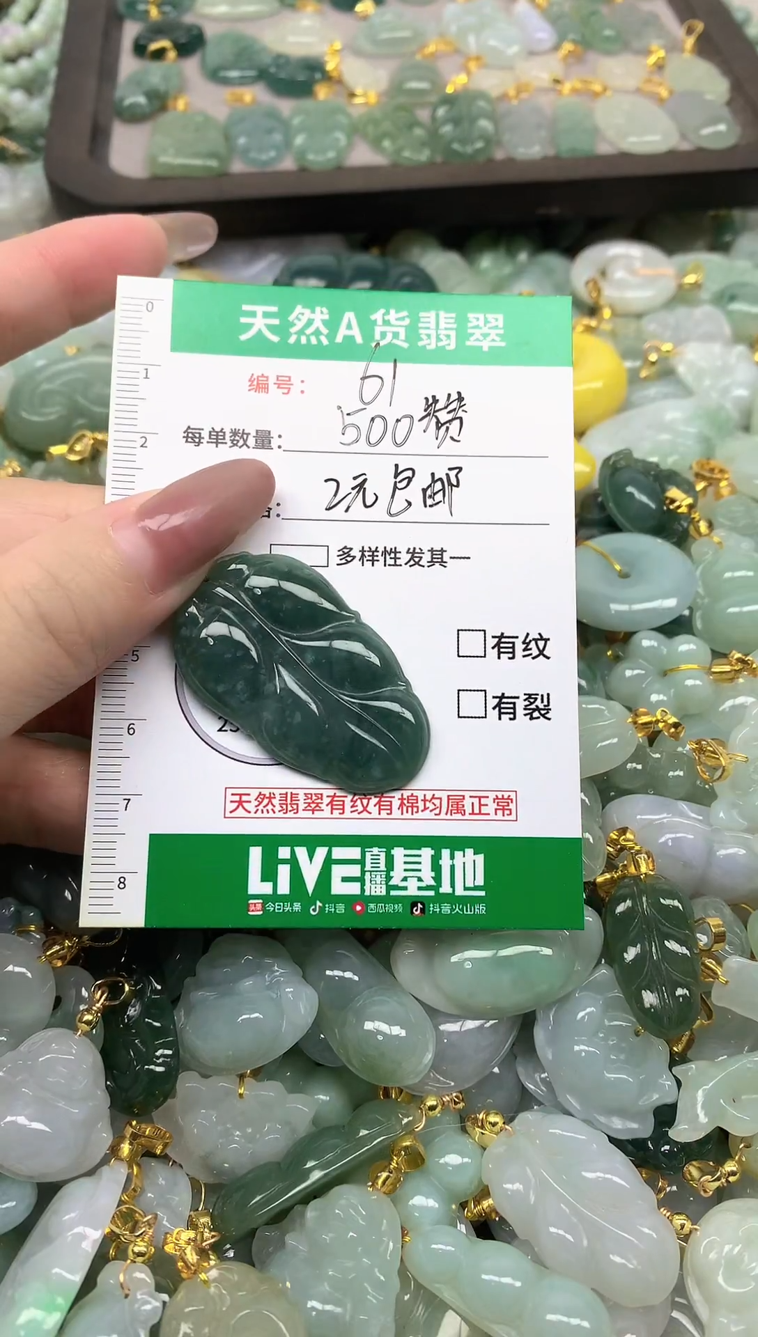 颈饰未镶嵌翡翠纯天然缅甸A货翡翠-61