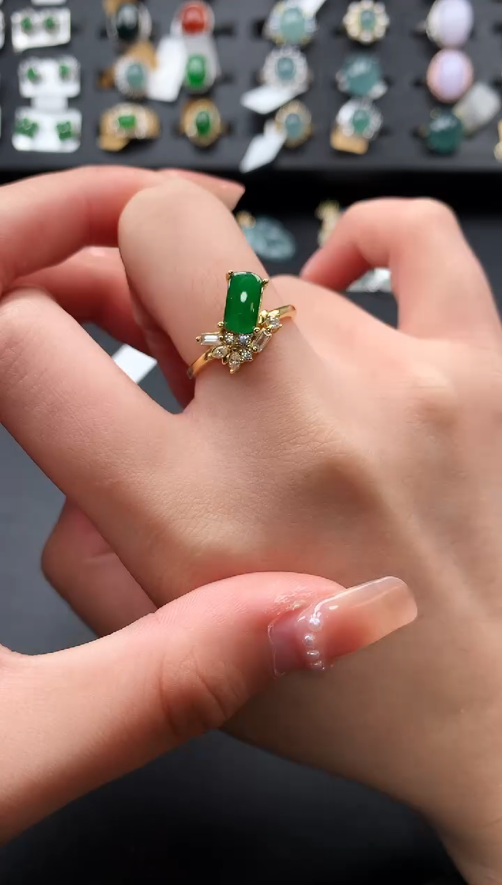 【闪购商品】翡翠戒指银S925镶嵌52141