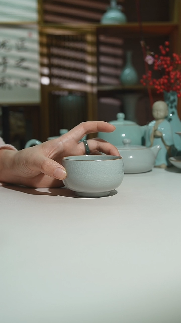 月白支钉禅定杯二级0753