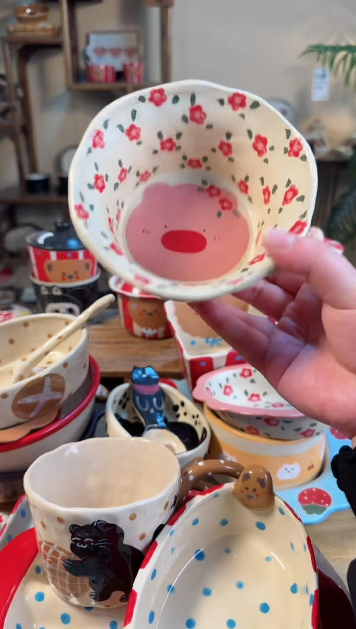 【闪购商品】猪猪果篮高温瓷器