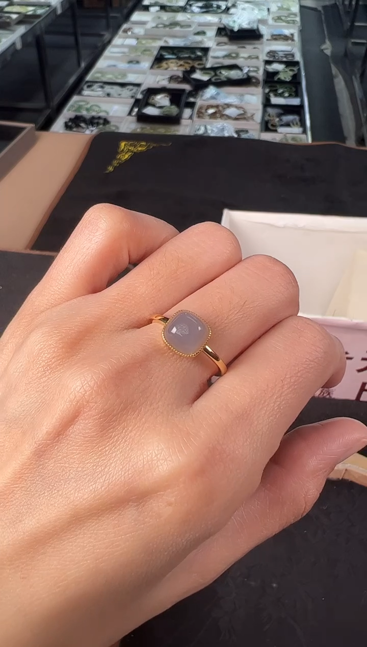 银S925镶嵌戒指和田玉多样性发1