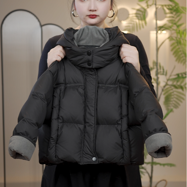 【栗子】【现货】2025款儿童韩版双倍充绒加厚连帽白鸭绒羽绒服8021