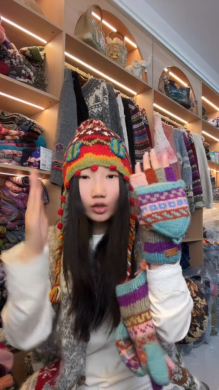 羊毛栗*、提花羊毛手套343