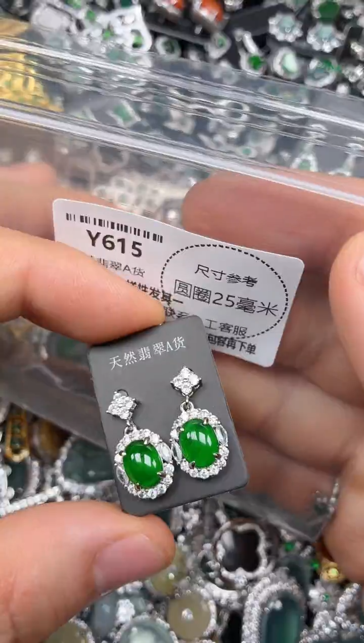 颈饰未镶嵌翡翠Y615耳钉