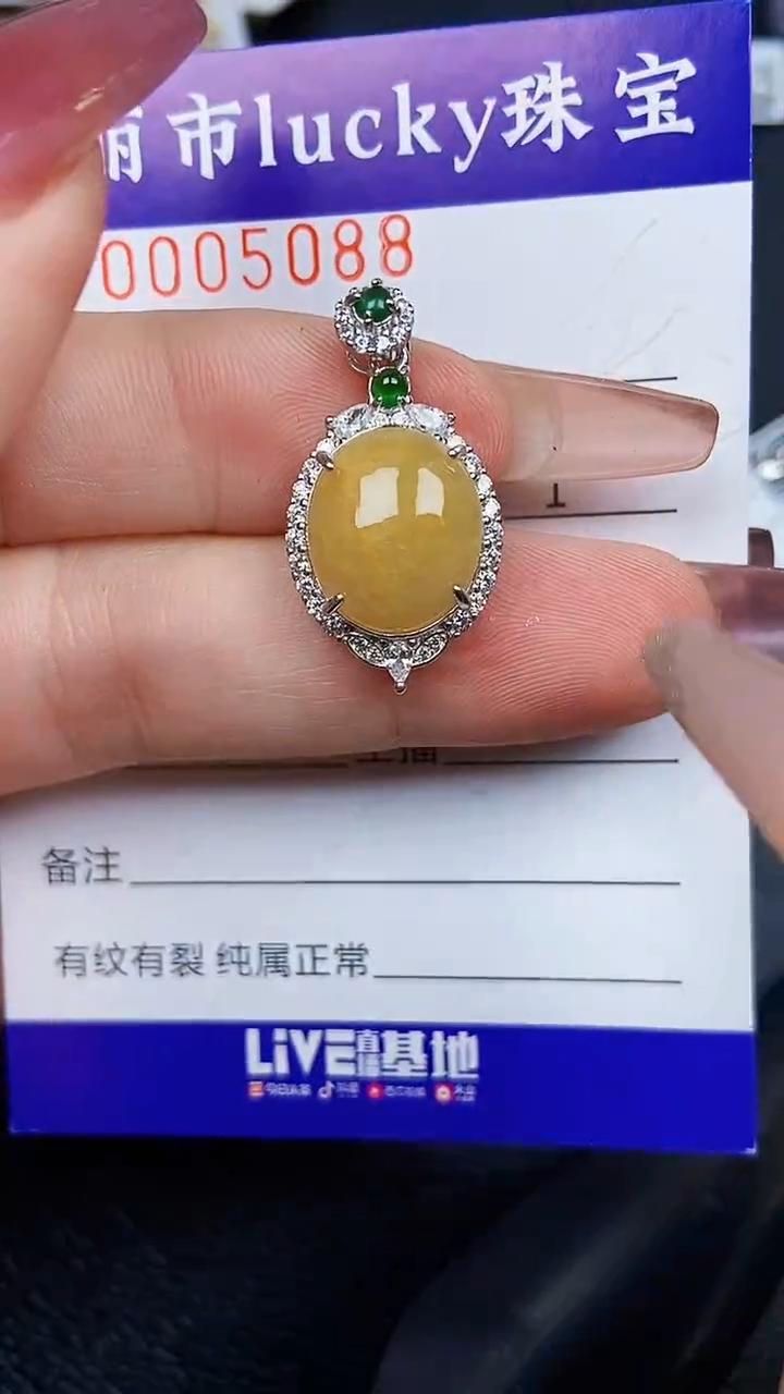 颈饰银S925镶嵌翡翠5088