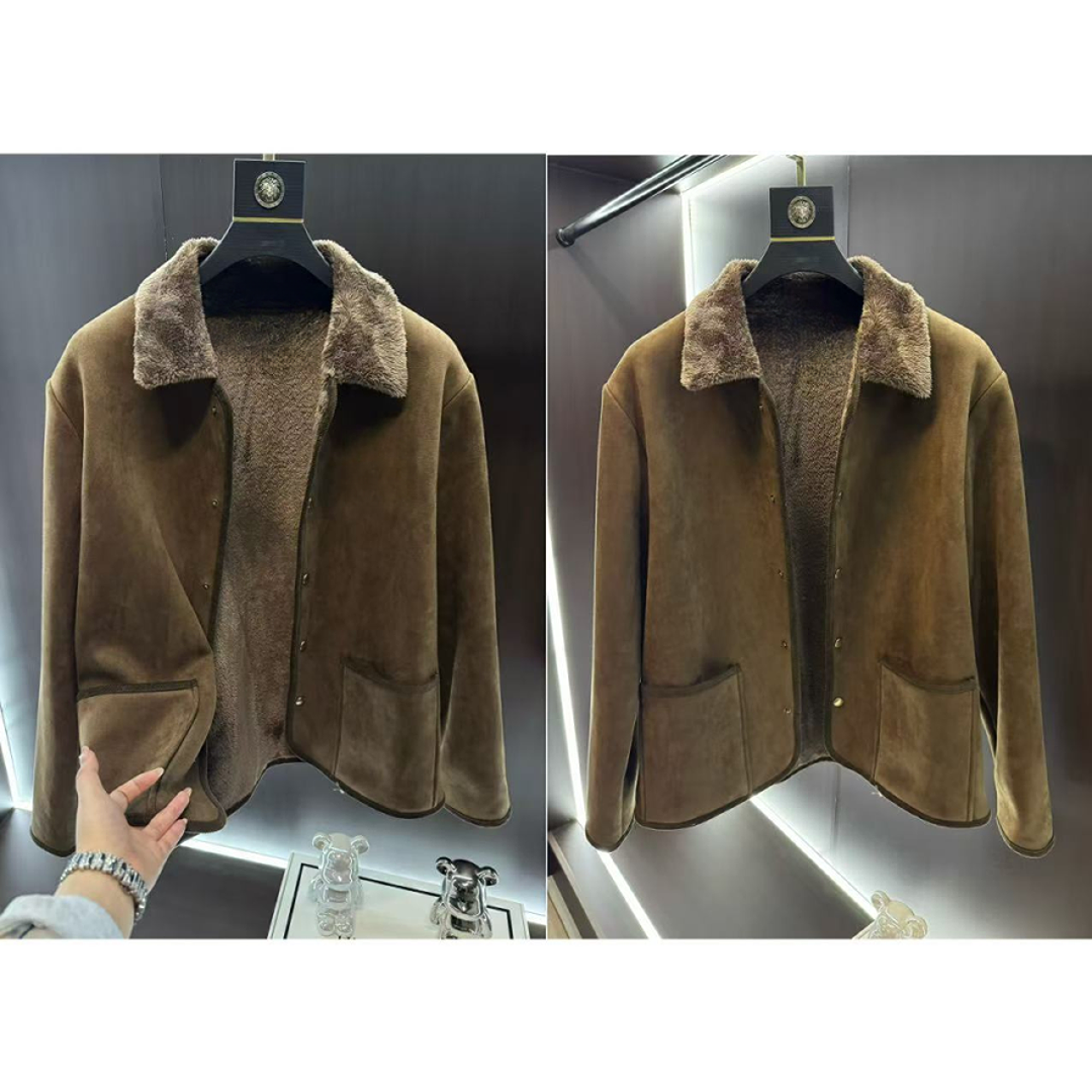 【C36130】【天宇】秋冬新款加绒加厚老钱风夹克休闲翻领外套