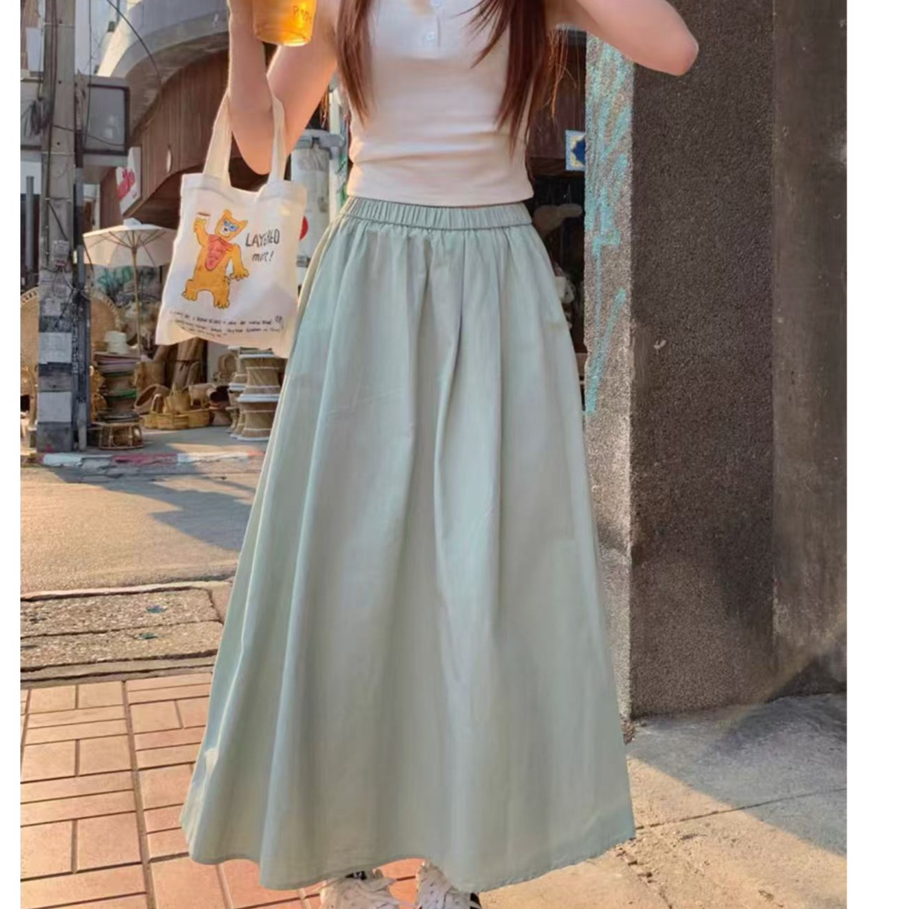 Q720水兰夏款舒适百搭半身裙