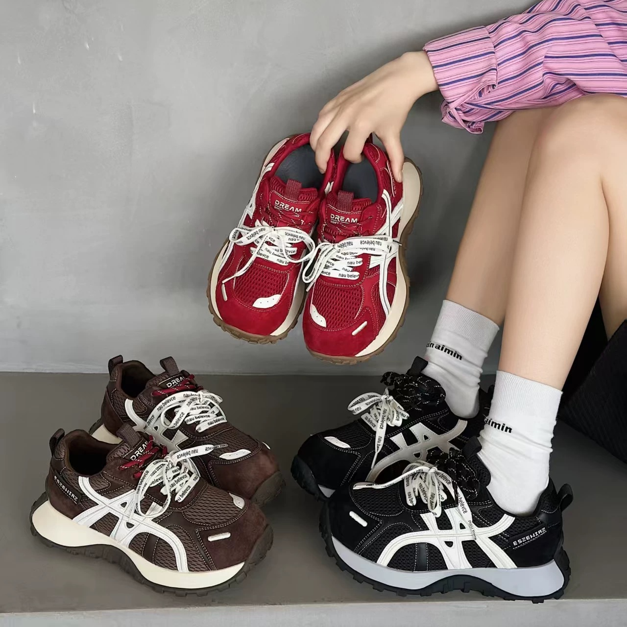韩版厚底增高老爹鞋女2025秋季新款5cm轻便软底不累脚休闲运动鞋