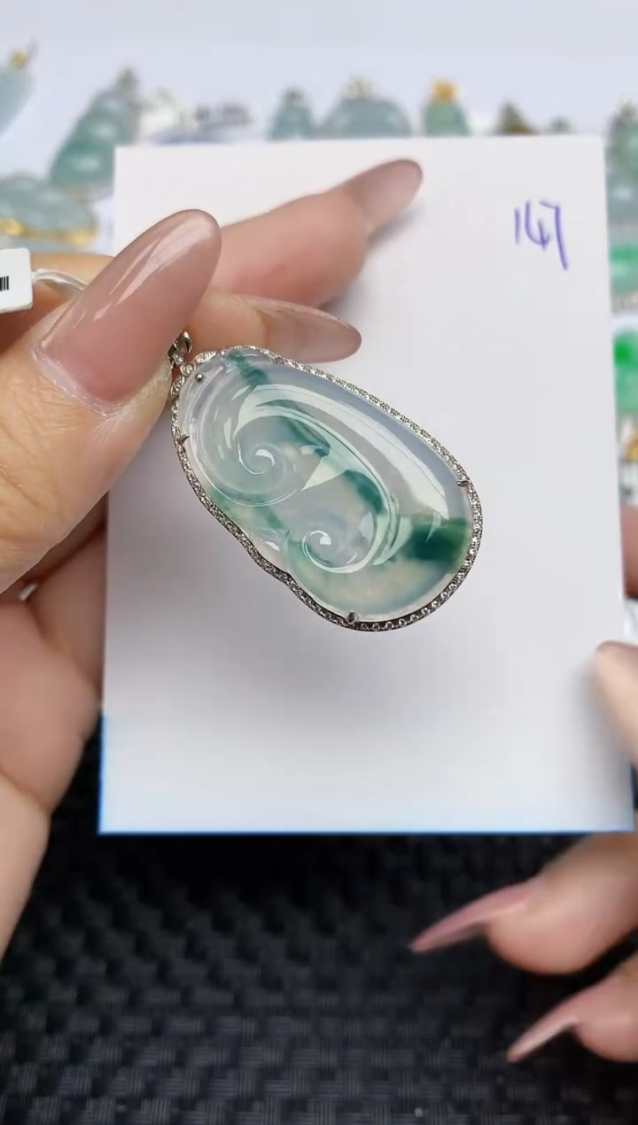 【闪购商品】翡翠颈饰18K金镶嵌天然A货翡翠 147