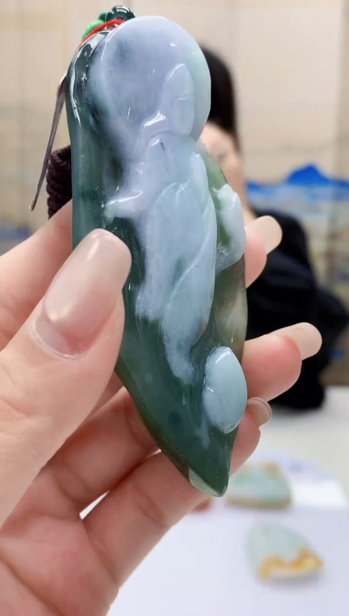 定制翡翠未镶嵌4852lr-毛货挂件65